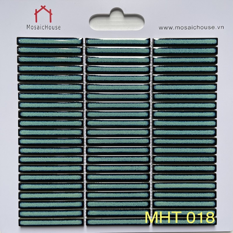 Gạch mosaic que men rạn xanh MHT018(D077)