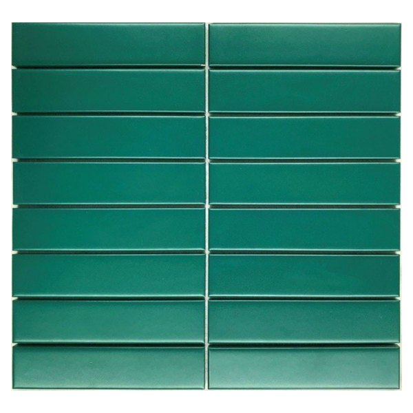 Gạch mosaic que xanh lá đậm mờ size 32*145 mã 303
