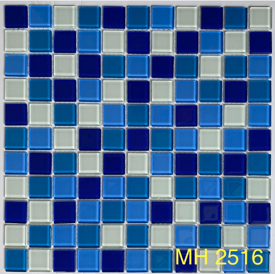 Gạch Mosaic thủy tinh chip 25x25x4 MH 2516