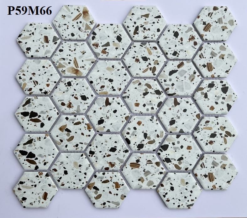 Gạch Mosaic lục giác chấm bi P59M66