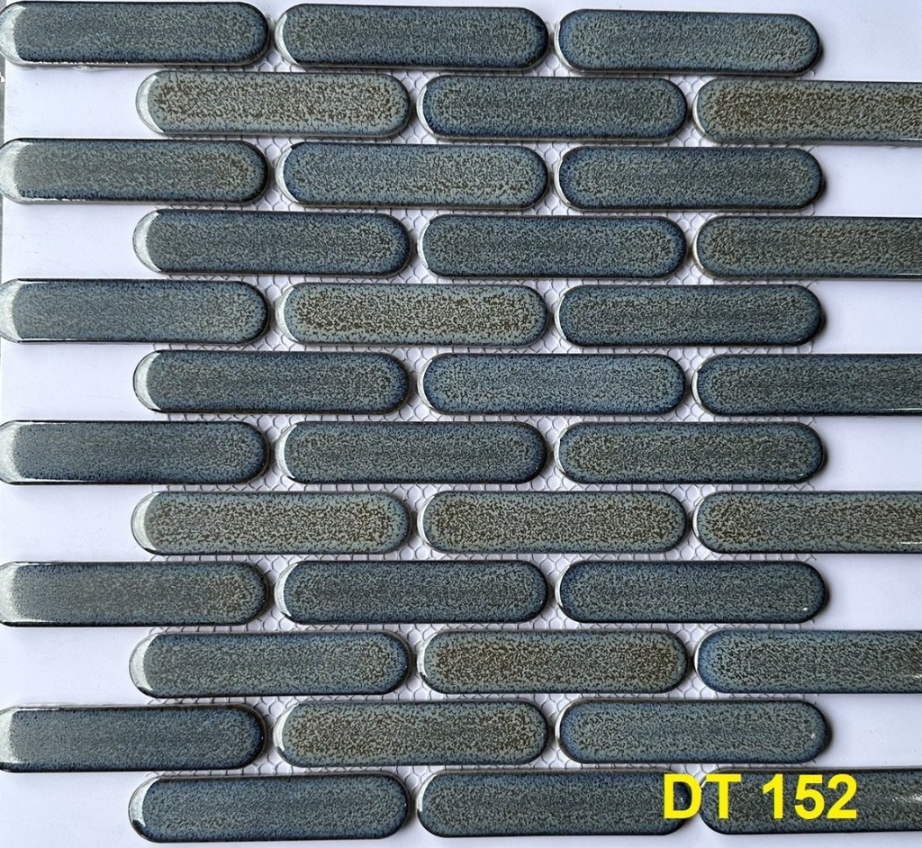 Gạch Mosaic que đũa đầu tròn  xám DT 152