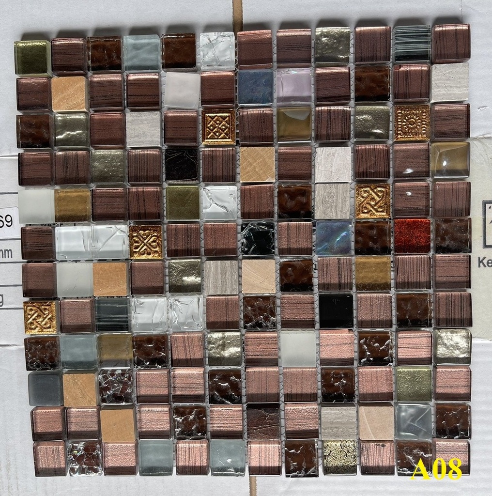 Gạch Mosaic vỉ trang trí cao cấp KT 300x300mm mã A08