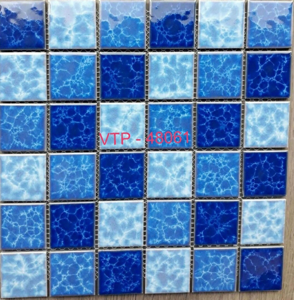 Gạch Mosaic gốm xanh mix mã VTP 48061