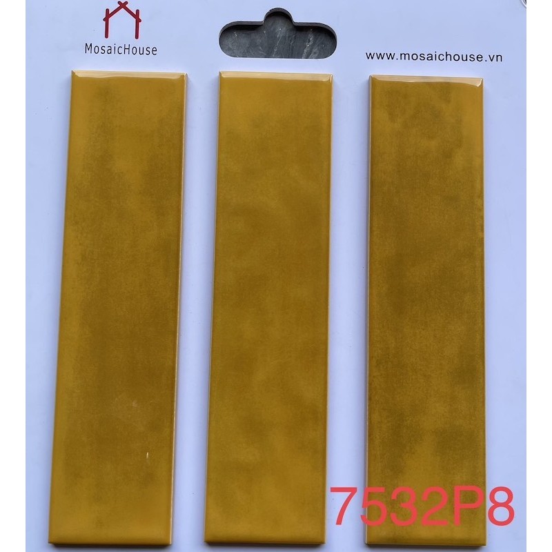 Gạch thẻ gợn sóng màu vàng 75x300 mã 7532P8