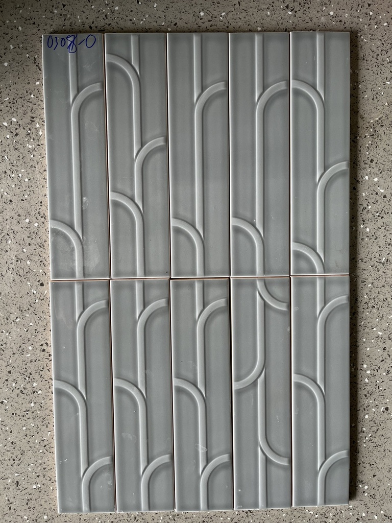 [0308-0]Gạch thẻ 75x300mm họa tiết xám bóng mã 0308-0