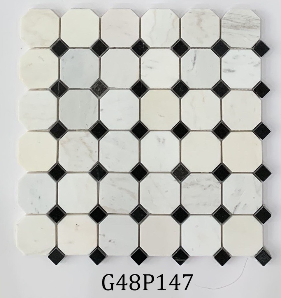 Đá Mosaic tự nhiên bát giác mix 48x48 LUX-G48P147