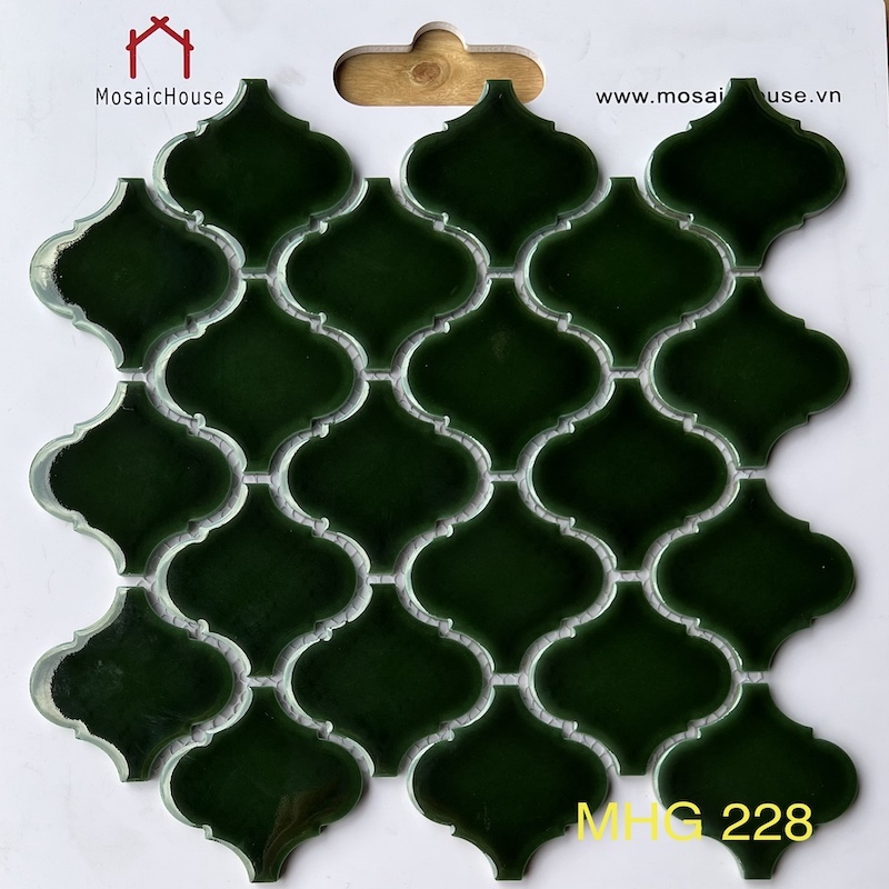 Gạch Mosaic Lồng Đèn Màu Xanh Lá