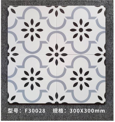 Gạch bông Trung Quốc, men mờ xương porcelain, KT 300x300, F30028 (1 hộp/11 viên/1m2)