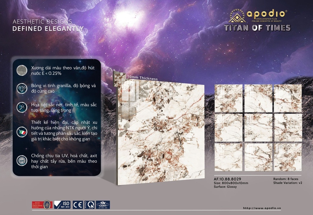 Gạch Apodio 80x80 AF.10.88.8029 - Bóng