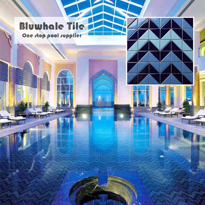 Gạch Mosaic Tam Giác Sứ Bể Bơi Ngoài Trời