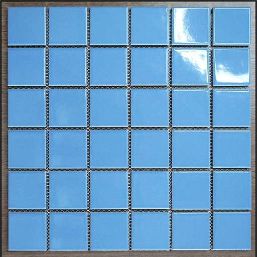 [ID3478] Gạch Mosaic gốm xanh da trời nhạt men bóng chip KT 48x48mm mã 3478