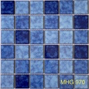 Gạch Mosaic gốm xanh hoa văn MHG970
