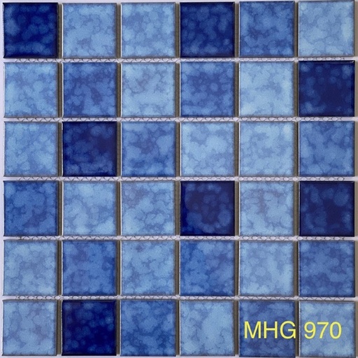 [MHG970] Gạch Mosaic gốm xanh hoa văn MHG970