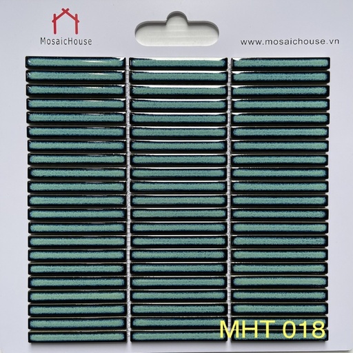 [MHT018] Gạch mosaic que men rạn xanh MHT018(D077)