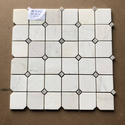 [LUX-G48PM18] Đá Mosaic tự nhiên trắng sữa chip 48x48 LUX-G48PM18