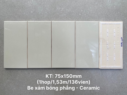 [FA0306P] Gạch thẻ xám bóng phẳng KT 75x150mm FA0306P