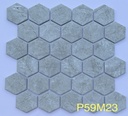 Gạch Mosaic lục giác vân xám P59M23