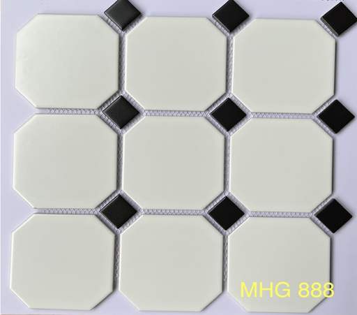 [MHG 888] Gạch Mosaic Bát Giác Trắng MHG 888