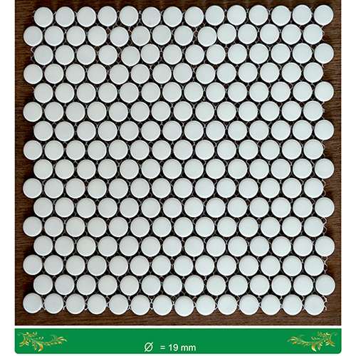 [C19102] Gạch Mosaic bi tròn trắng mờ