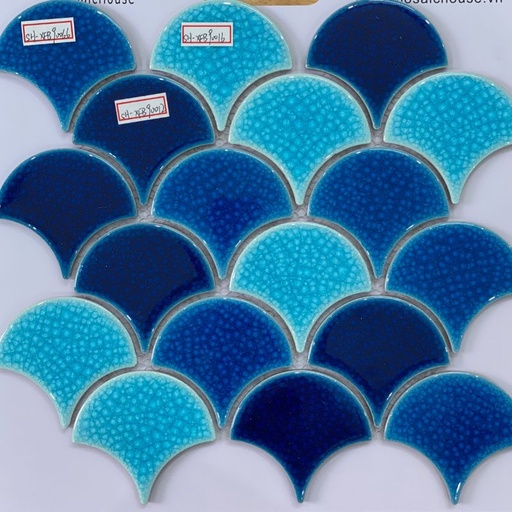 [MHF 29] Gạch Mosaic vảy cá mix xanh MHF 29(9016+025+011)