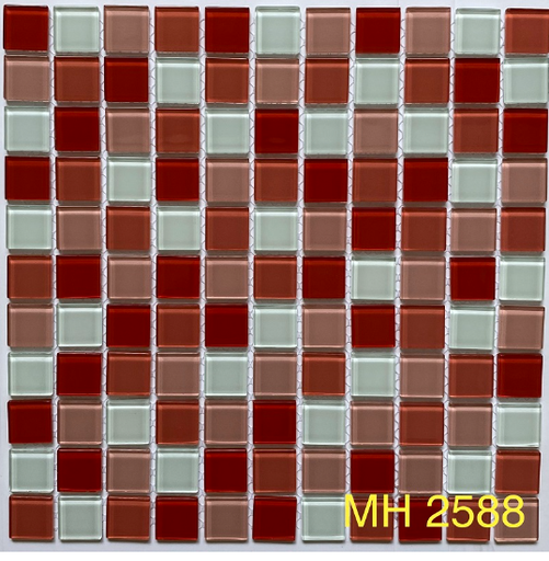 [MH 2588] Gạch Mosaic thủy tinh 25x25x4mm mã MH 2588