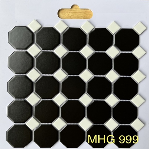 [MHG 999] Gạch Mosaic bát giác đen MHG 999