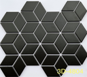 Gạch Mosaic kim cương lập phương màu đen mờ 3D 4804