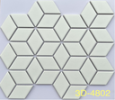Gạch Mosaic kim cương lập phương trắng mờ mã 3D 4802