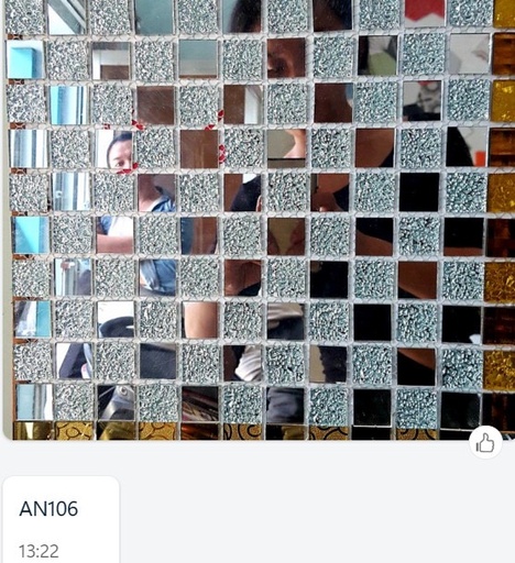 [AN106] Gạch Mosaic thủy tinh 300x300 mix màu bạc AN106