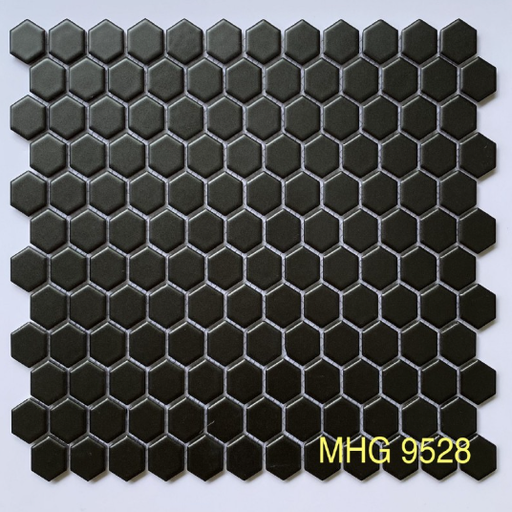 [MHG 9528] Gạch Mosaic lục giác đen KT 265x315mm mã 9528