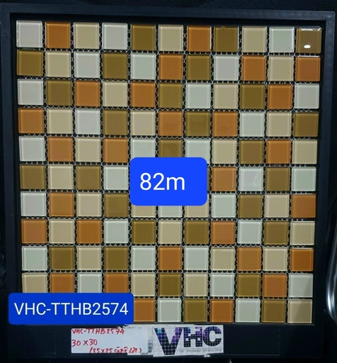 [VH2574] Gạch Mosaic thủy tinh mix nâu vàng 25x25 mã VH2574