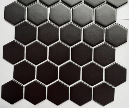 [MHG900] Gạch Mosaic lục giác đen mờ mã MHG900