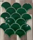 Gạch mosaic vảy cá xanh lá rạn mã E9507A