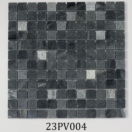 [LUX-23PV004] Mosaic đá đen NA mài bóng chip 23x23