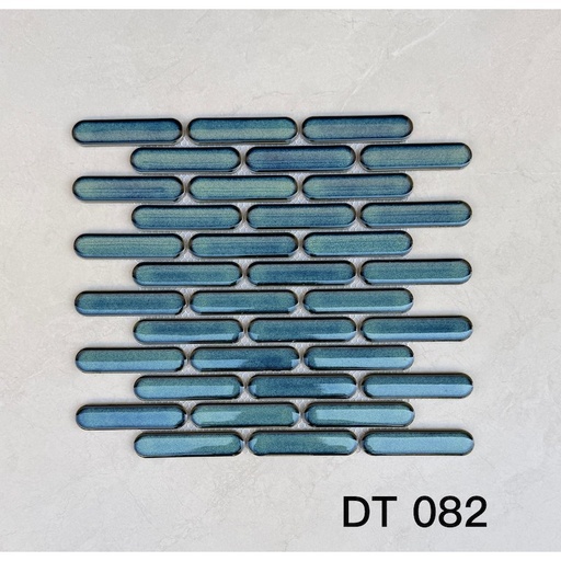 [DT082] Gạch Mosaic que đũa đầu tròn xanh DT 082
