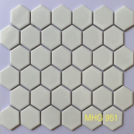 [MHG951] Gạch mosaic lục giác trắng bóng