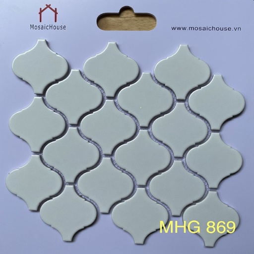 [MHG869] Gạch Mosaic Lồng Đèn Màu Trắng