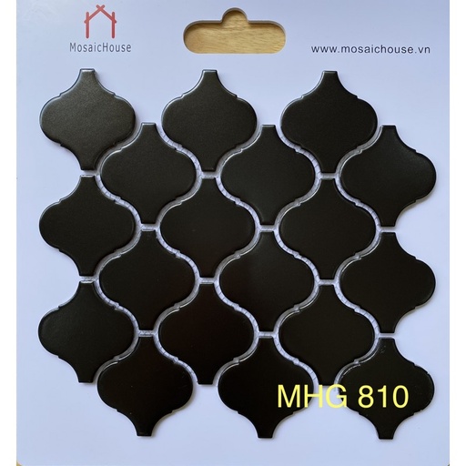 [MHG810] Gạch Mosaic Lồng Đèn Màu Đen