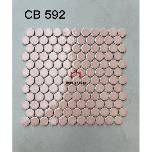 [CB592] GẠCH MOSAIC CHẤM BI MÀU HỒNG CB 592