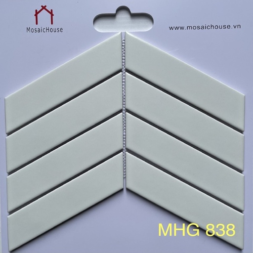 [MHG838] Gạch Mosaic Xương Cá Màu Trắng
