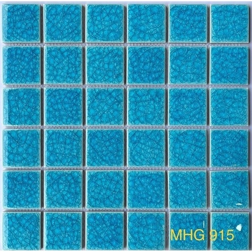 [MHG915] Gạch Mosaic Gốm Rạn 2 Lớp Màu Xanh Nhạt
