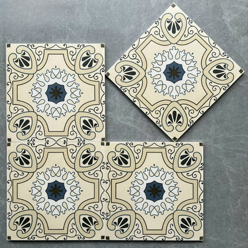 [DSF30342] Gạch bông Trung Quốc, men mờ xương porcelain, KT 300x300mm, DSF30342 (1 hộp/11 viên/1m2)