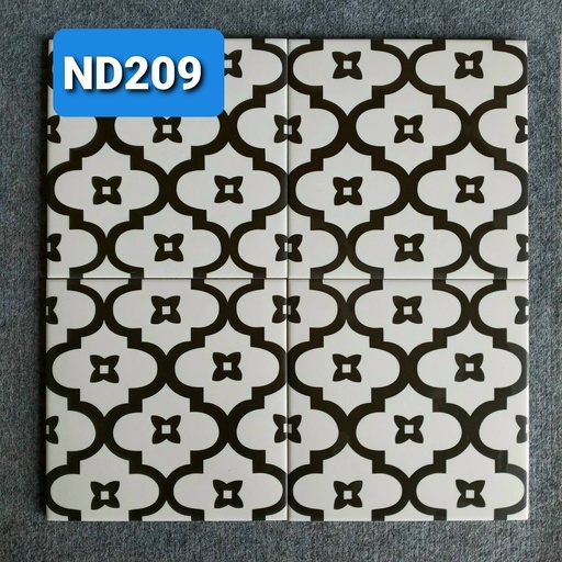 [ND 209] Gạch bông Trung Quốc, men mờ xương porcelain, KT 20x20, ND 209 (1 hộp/25 viên/1m2)