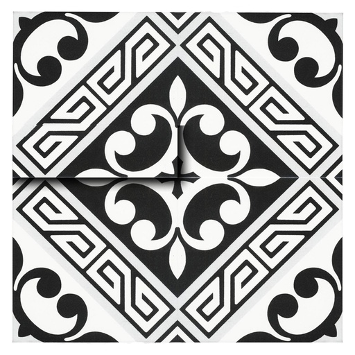 [DC216] Gạch bông Trung Quốc, men mờ xương porcelain, KT 200x200mm, DC216 (1 hộp/25 viên/1m2) (BD trắng)