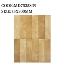 Gạch thẻ Trung Quốc, Vàng loang mờ phẳng, KT 75x300 mm, MD7535S02 (1 hộp/ 44 viên/ 1.125m2)