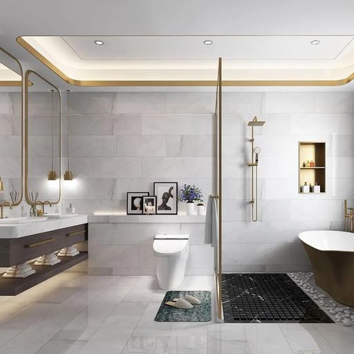 [106329054269] Gạch ốp tường cẩm thạch trắng Centurymosaic 18x18 inch