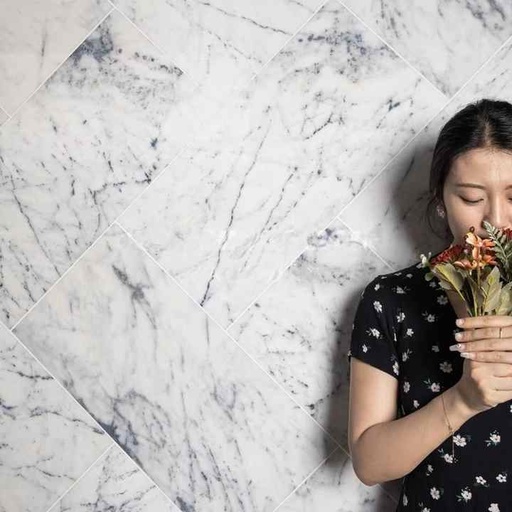 [104560997548] Gạch lát nền tường đá cẩm thạch trắng bóng vân xanh Contempo Blue Centurymosaic bán buôn