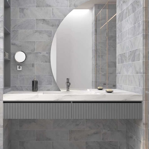 [106775676139] Gạch khảm đá cẩm thạch Andes xám bóng, thiết kế hiện đại