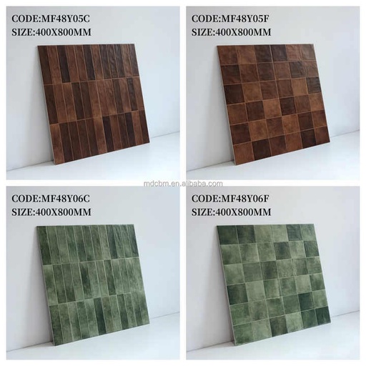 [106685016508] Gạch lát nền men sứ họa tiết lưới và sọc 400*800mm, xuất xứ Foshan MDC