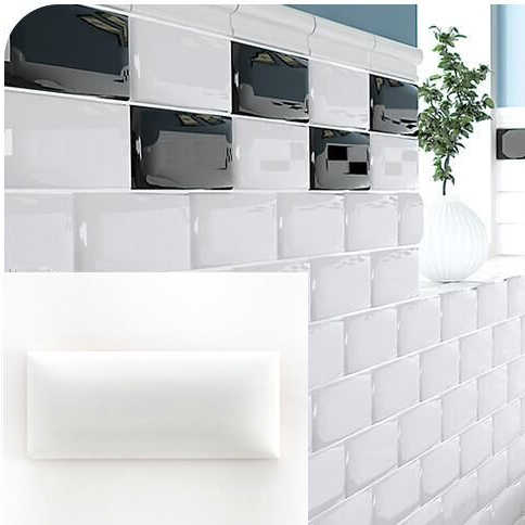 [30415094614] Gạch ốp tường men trắng trong nhà tắm, nhà vệ sinh, nhà bếp